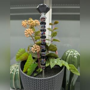 Black Beaded Fairy Wand/Plant/Garden Stake